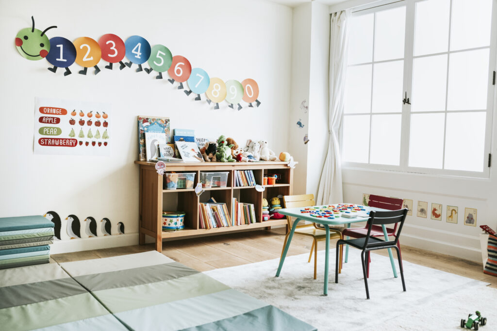 Classroom of kindergarten interior design
